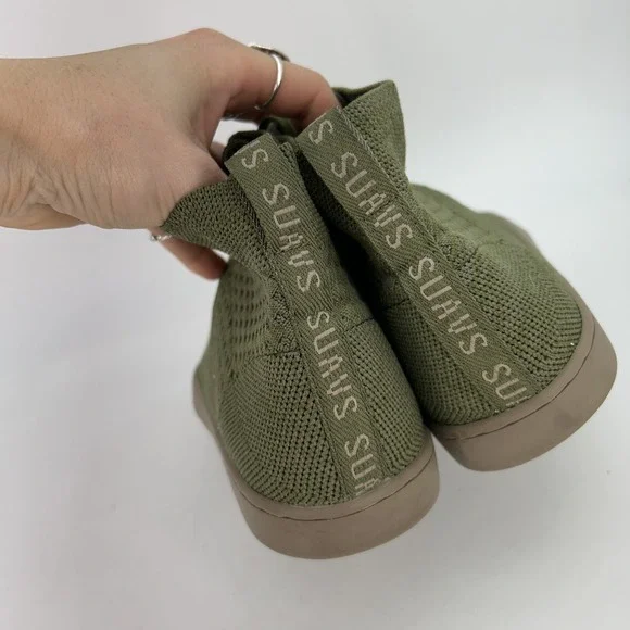 SUAVS Shoes Womens Size 9 Zilker Olive Green Knit High Top Lightweight Sneakers - Picture 5 of 15
